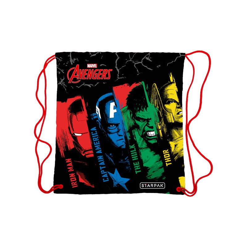 Sac de umar cu snur Avengers, 1 compartiment, 38 cm, textil, Starpak - imagine 5